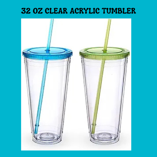 32 OZ CLEAR ACRYLIC TUMBLER | SANDYTOES SIPS LOADED TEAS & WATERS
